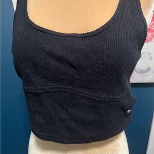 Roxy Black Ribbed Knit Crop Top XL 2 for $20